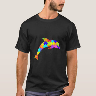 Dolphin Fish Jigsaw Autism Puzzle T-Shirt
