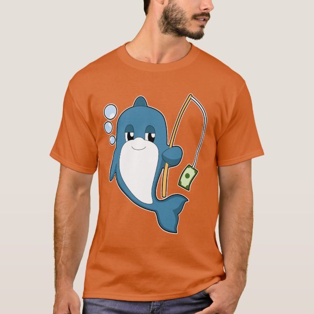 Dolphin Fisher Banknote Fishing T-Shirt (Front)