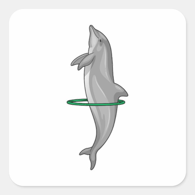 Dolphin Fitness tires Sports Square Sticker (Front)