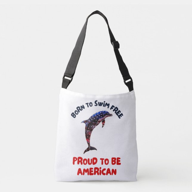 Dolphin Flag America Crossbody Bag (Front)