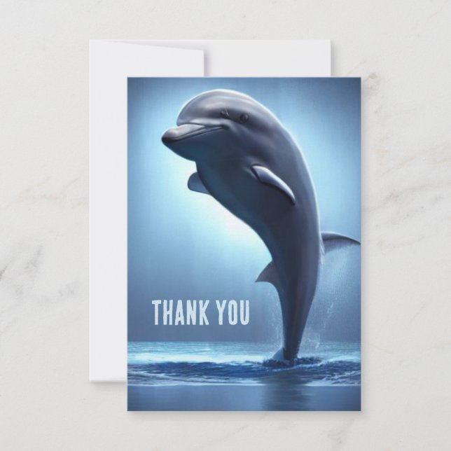 dolphin Flat Thank You Card (Front)