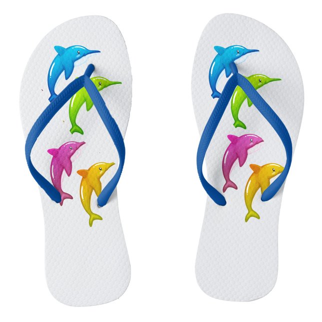 Dolphin Flip Flops (Colorful Dolphin Design!)