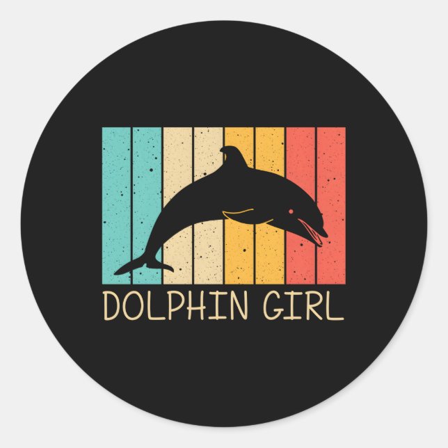 Dolphin For Dolphins Beluga Whale Sea Animal Classic Round Sticker (Front)