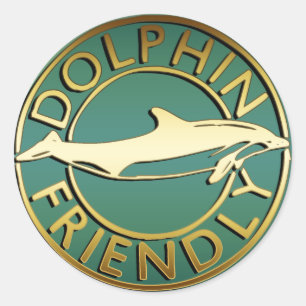 DOLPHIN FRIENDLY CLASSIC ROUND STICKER