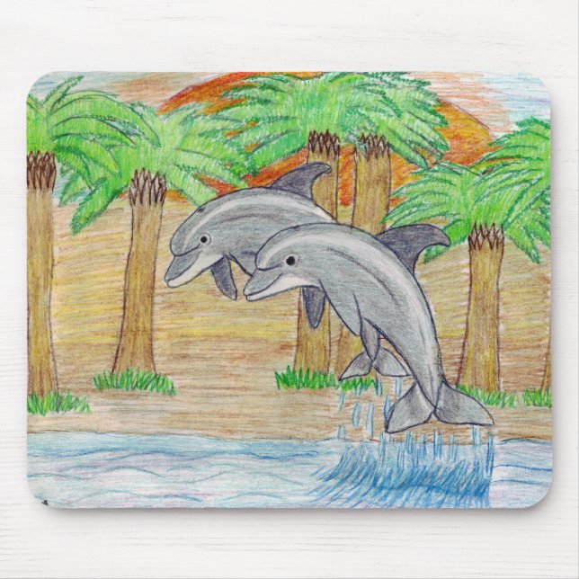 dolphin friends mouse mat (Front)