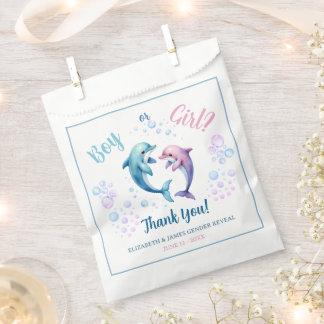 Dolphin Gender Reveal Thank You Favour Bags