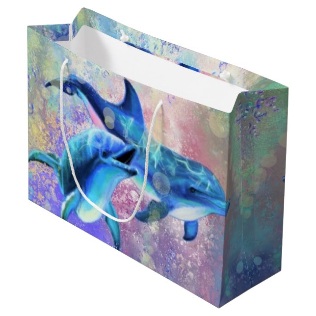 Dolphin Gift Bag Happy Couple Love (Front Angled)