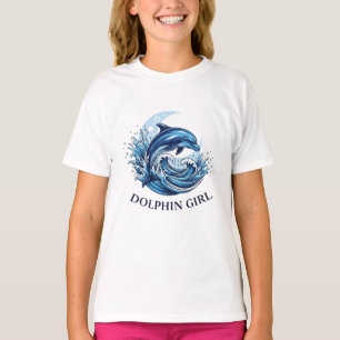 Dolphin Girl Ocean Lover Graphic T-Shirt