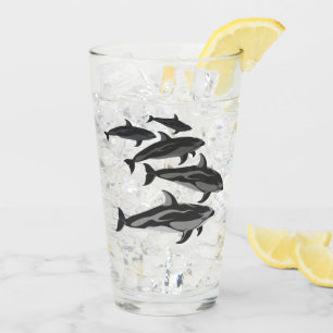Dolphin Glass White Sided Dolphin Art Glasses