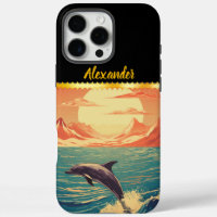 Dolphin gracefully leaping through vibrant ocean