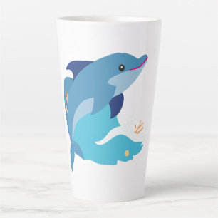 dolphin graphic latte mug