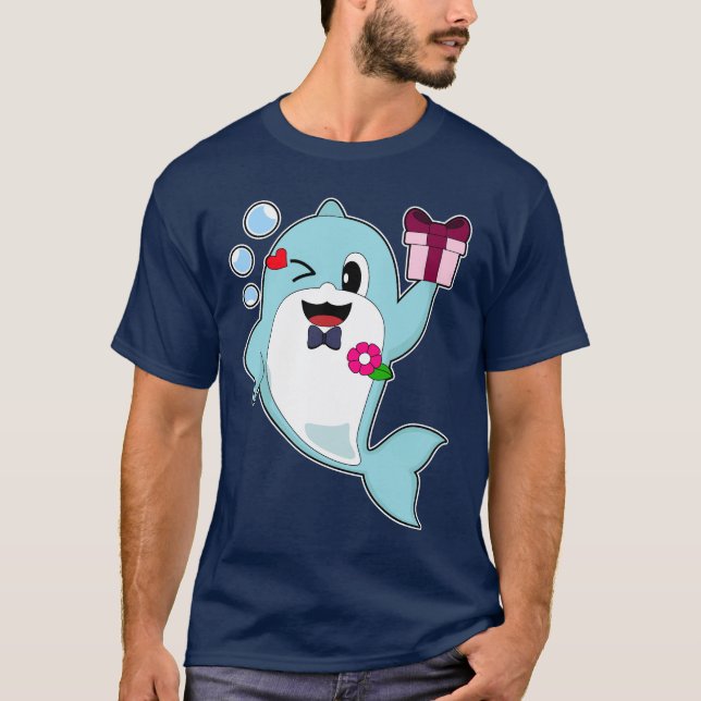 Dolphin Groom Bow tie Wedding T-Shirt (Front)