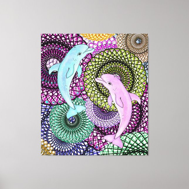 Dolphin Harmony Canvas Print (Front)