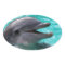 Dolphin head in aquamarine water