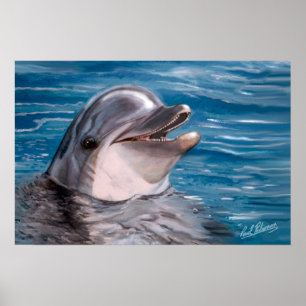 DOLPHIN HEAD POSTER
