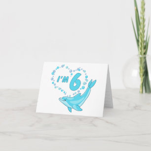Dolphin Heart 6th Birthday Fill-in Invitation