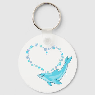 Dolphin Heart Key Ring