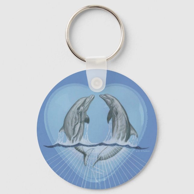 Dolphin Heart Key Ring (Front)