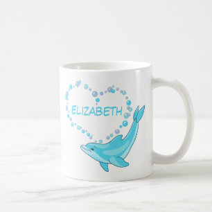 Dolphin Heart Personalised Coffee Mug