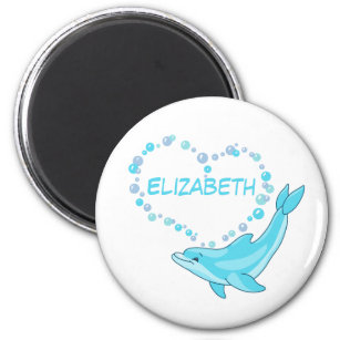 Dolphin Heart Personalised Magnet