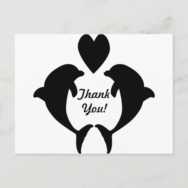 Dolphin Heart Postcard (Front)