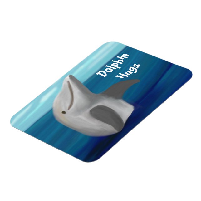 Dolphin Hugs Ocean Premium Magnet (Left Side)