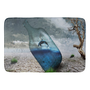 Dolphin In A Bottle Bath Mat