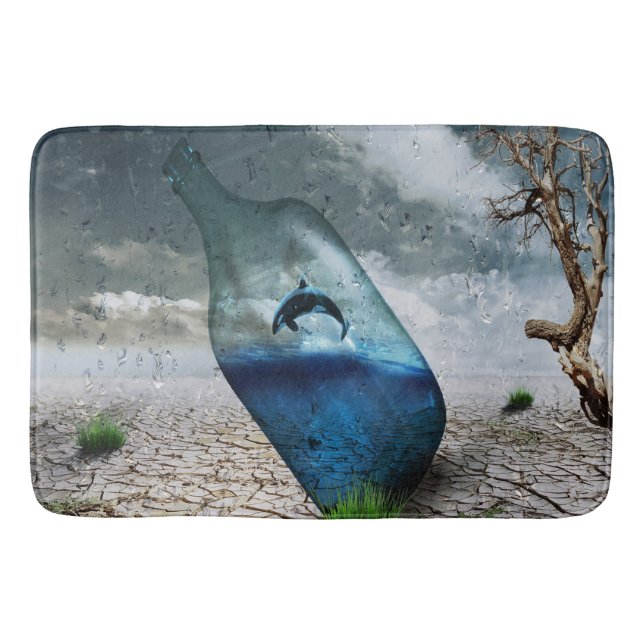 Dolphin In A Bottle Bath Mat (Front)