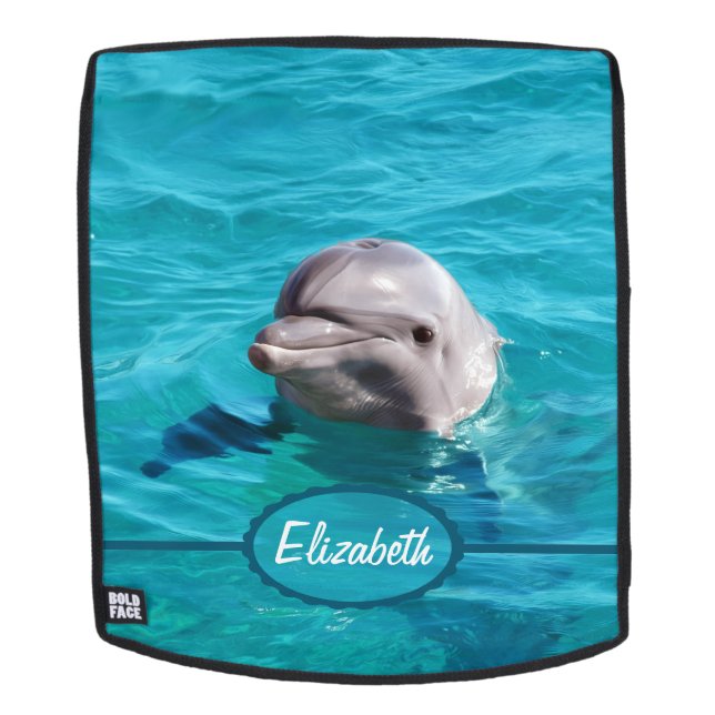 Dolphin in Blue Water Personalise Backpack (Removable Face)