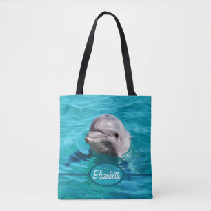 Dolphin in Blue Water Personalise Tote Bag