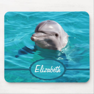 Dolphin in Blue Water Photo Mouse Mat