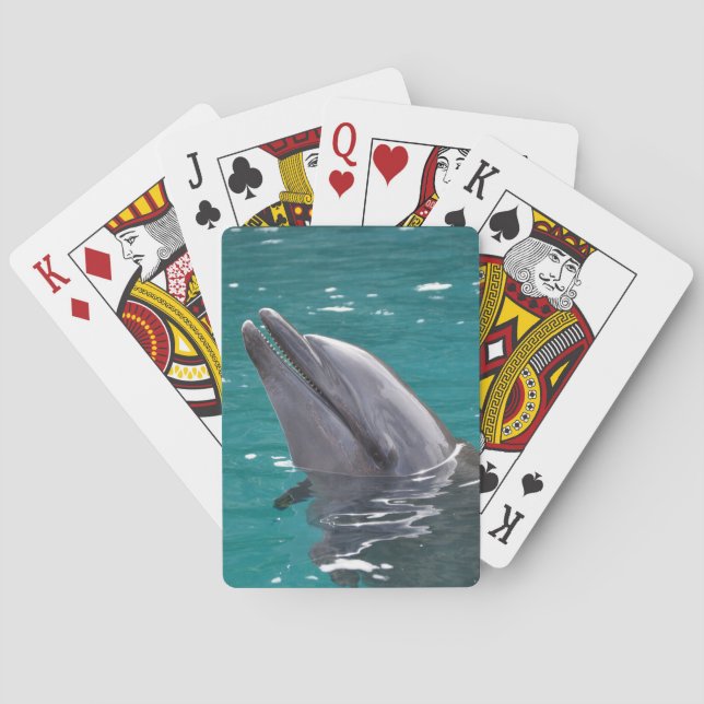 Dolphin In Green Playing Cards (Back)