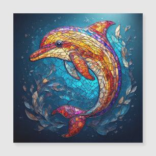 Dolphin in Intricate Stained Glass Artistic Style