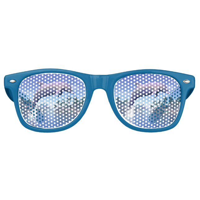 Dolphin in the tropics - 3D render Retro Sunglasses (Front)