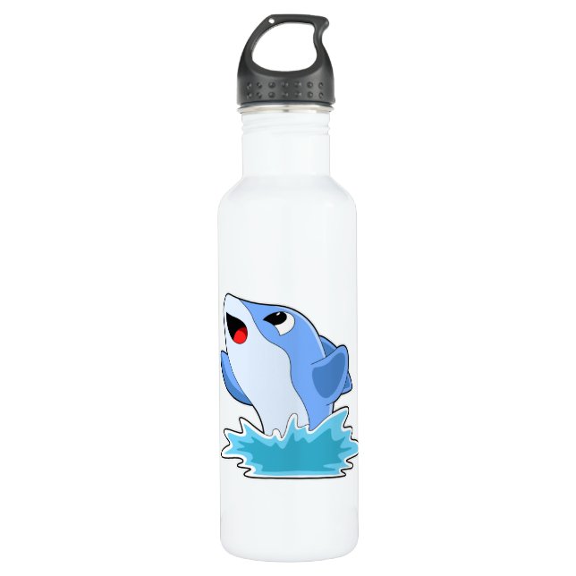 Dolphin in Water 710 Ml Water Bottle (Front)
