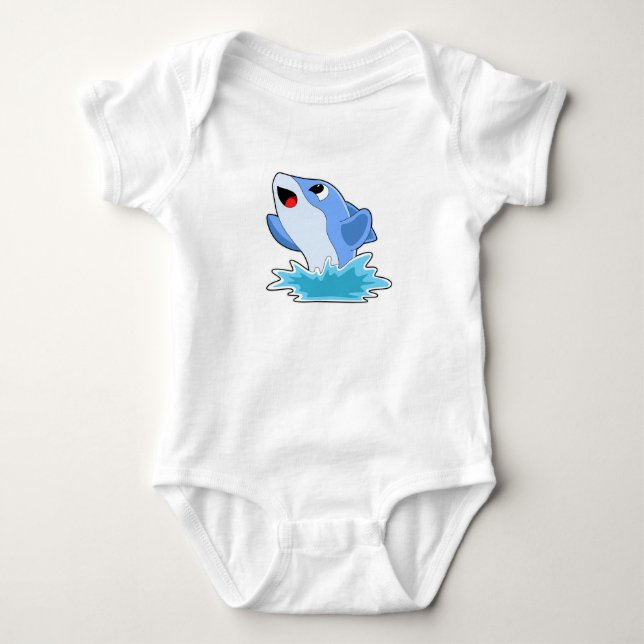 Dolphin in Water Baby Bodysuit (Front)