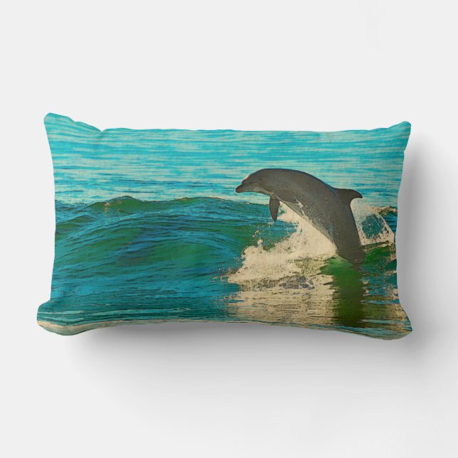 Dolphin is My Spirit Animal Lumbar Cushion (Front)