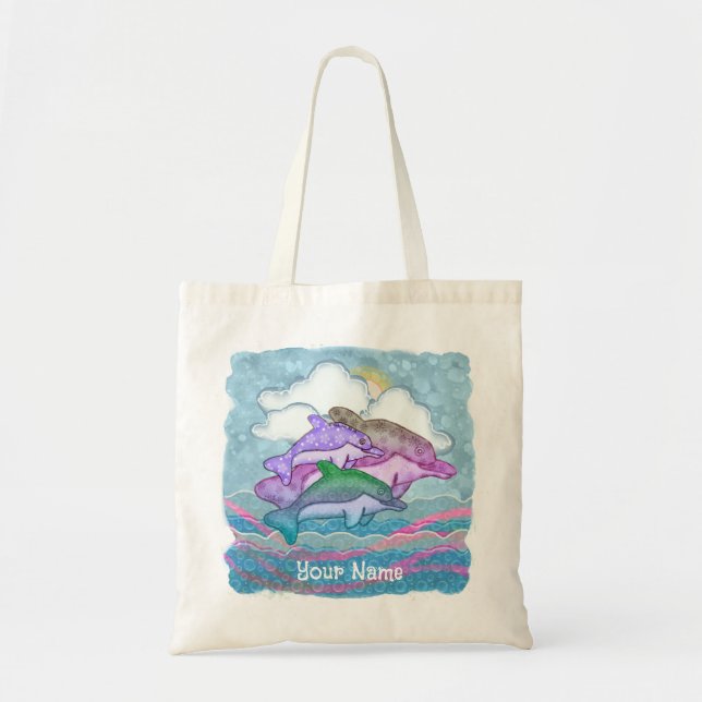 Dolphin Joy Tote Bag (Front)