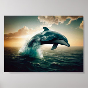 Dolphin Jumping out of Water Poster