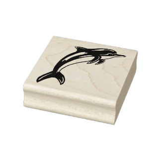 Dolphin Jumping Rubber Stamp