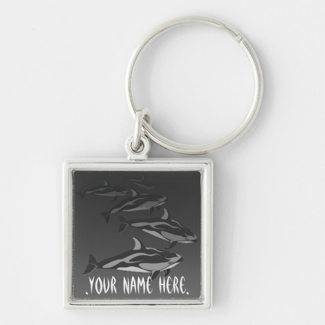 Dolphin Keychain Personalised Dolphin Art Gifts (Front)