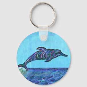 Dolphin leap key ring