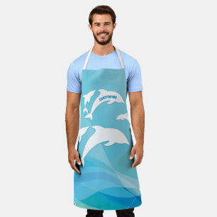 Dolphin Leaping in Ocean Personalised Apron