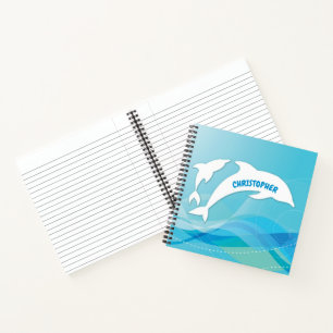 Dolphin Leaping in Ocean Personalised Notebook
