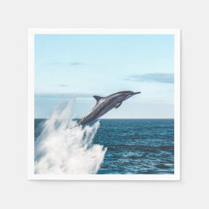 Dolphin leaping out of the ocean napkin