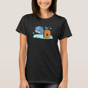 Dolphin Letter D Alphabet Animals For Boys, Girls  T-Shirt