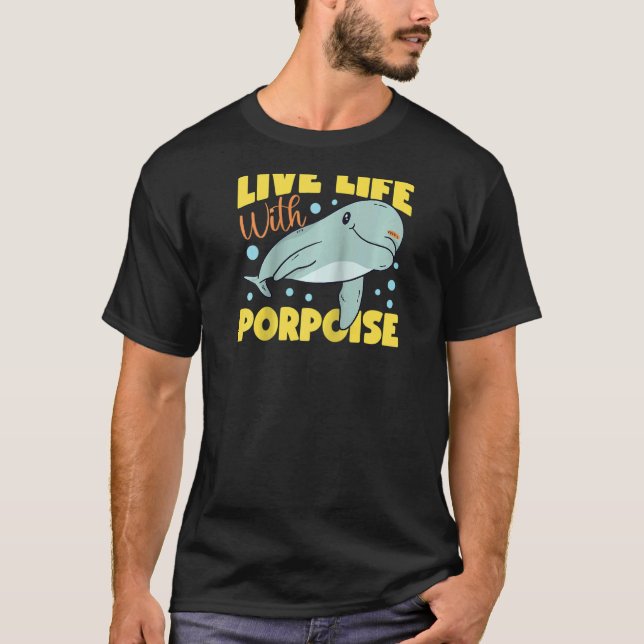 Dolphin Live Life With Porpoise Raglan Baseball Te T-Shirt (Front)