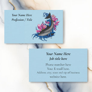 Dolphin Lotus Flowers Cherry Blossoms Business Card