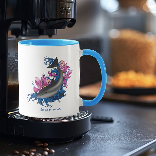 Dolphin Lotus Flowers Cherry Blossoms Mug (Creator Uploaded)
