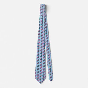 Dolphin Lotus Flowers Cherry Blossoms  Tie